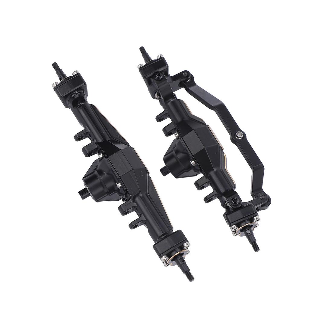 RC Front Rear Axle Complete Set Brass Electroplating RC Axle Assembly for 1/18 Black