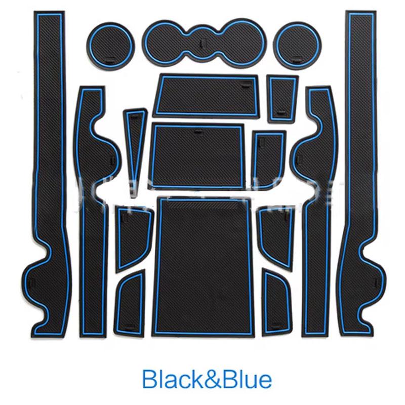 Tapetes para Porta-Copos e Compartimentos de Carro Para Hyundai Sonata LF 2015 2016 2017~ Tapete de Borracha Antiderrapante para Porta Adesivos de Canaleta de Porta Acessórios