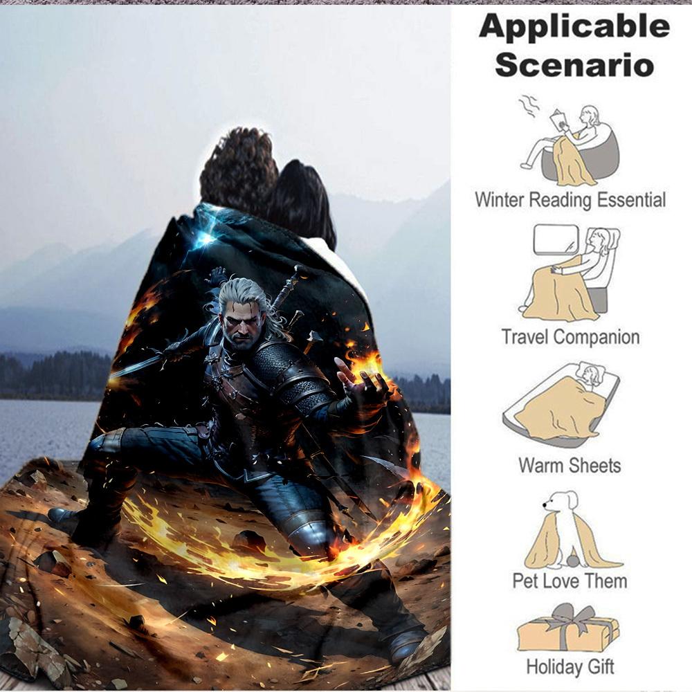 1PC The Witcher Blanket, Throw For Sofa, Bed, Travel, Camping, Livingroom,