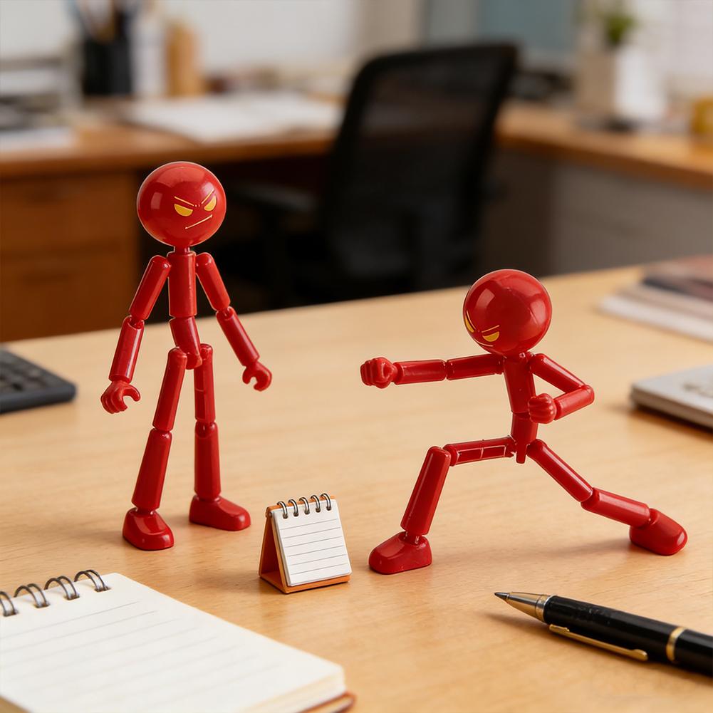 3D Printed Jointed Dummy Action Figure Diy Assembly Movable Robot Red Translucent Toy Model Gift