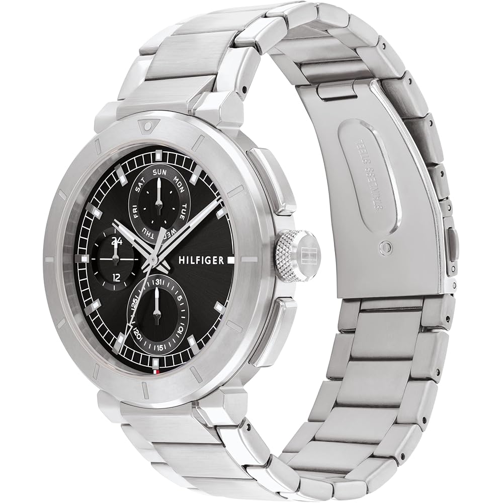 Tommy Hilfiger Men's Watch, Black Dial, Stainless Steel Strap, 1792116 [Parallel Import]