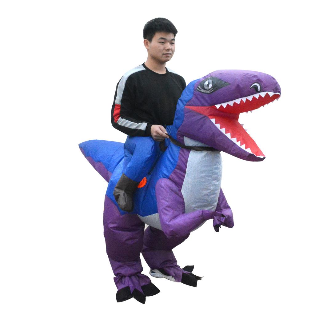 Halloween Cavalcata Velociraptor Costume Gonfiabile Costume Gonfiabile Tirannosauro Bambola Cartone Animato Vestito Spettacolo Teatrale Festa