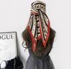 Retro black cashew flower triangle scarf women's autumn and winter high sense fashion versatile silk scarf temperament scarf shawl accessories