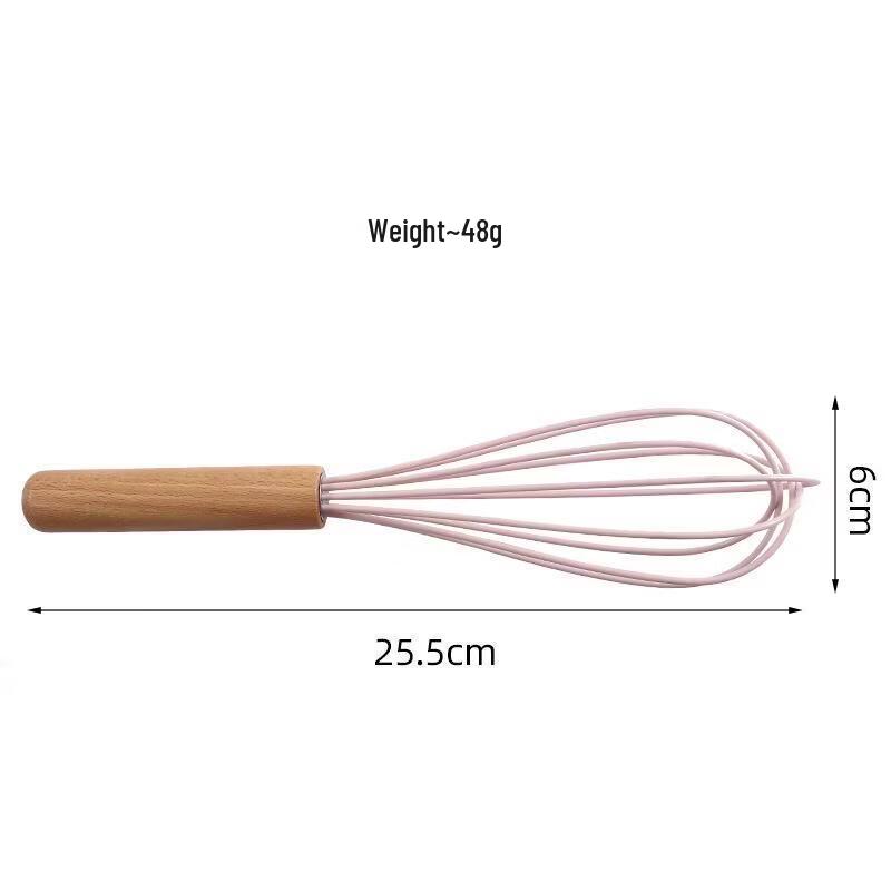 Silicone Whisk with Wooden Handle