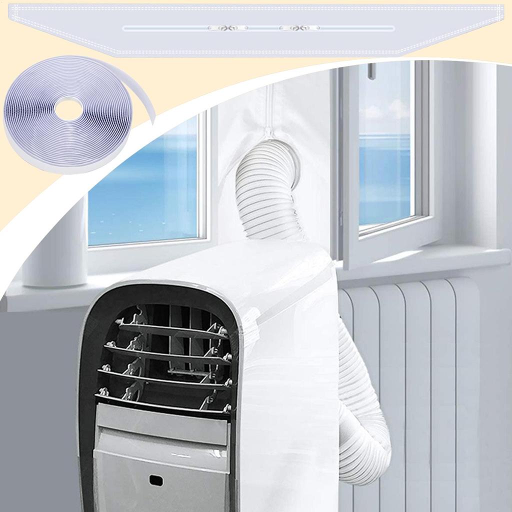 AC Window Seal No Drilling Window Air Conditioner Seal Kit Replacement Cloth Baffle Adhesive Cover To Reduce Draft For RV Garage