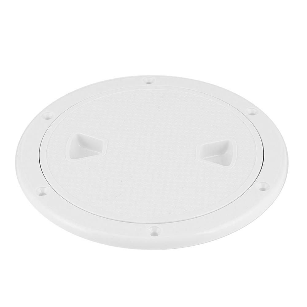 Boat-Ready 6in Deck Plate ABS Non-slip Surface Boat Inspection Hatch Cover White Round Boat Deck Kayak