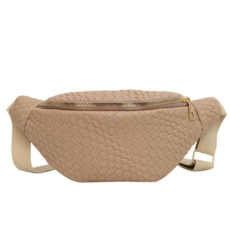 Stylish White Black And Khaki Women's Chest Bag For Casual Retro Summer Outfits