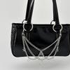 Hip Hop Cross Pentagram Bag Chain Pendant, Fashion Metal Chain Keychain Pendant
