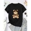 Damen Y2K Style Kurzarm-T-Shirt - Lässiges Oberteil mit Cartoon-Bären-Design, Bequem für alle Jahreszeiten, Maschinenwaschbar