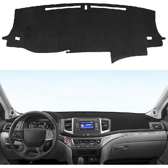 YOJOJOCO Dash Cover For Honda Pilot 2026 2025 2024 (Without HUD) Accessories Flannel Dashboard Cover Dash Mat Center Console Cover Sunshield
