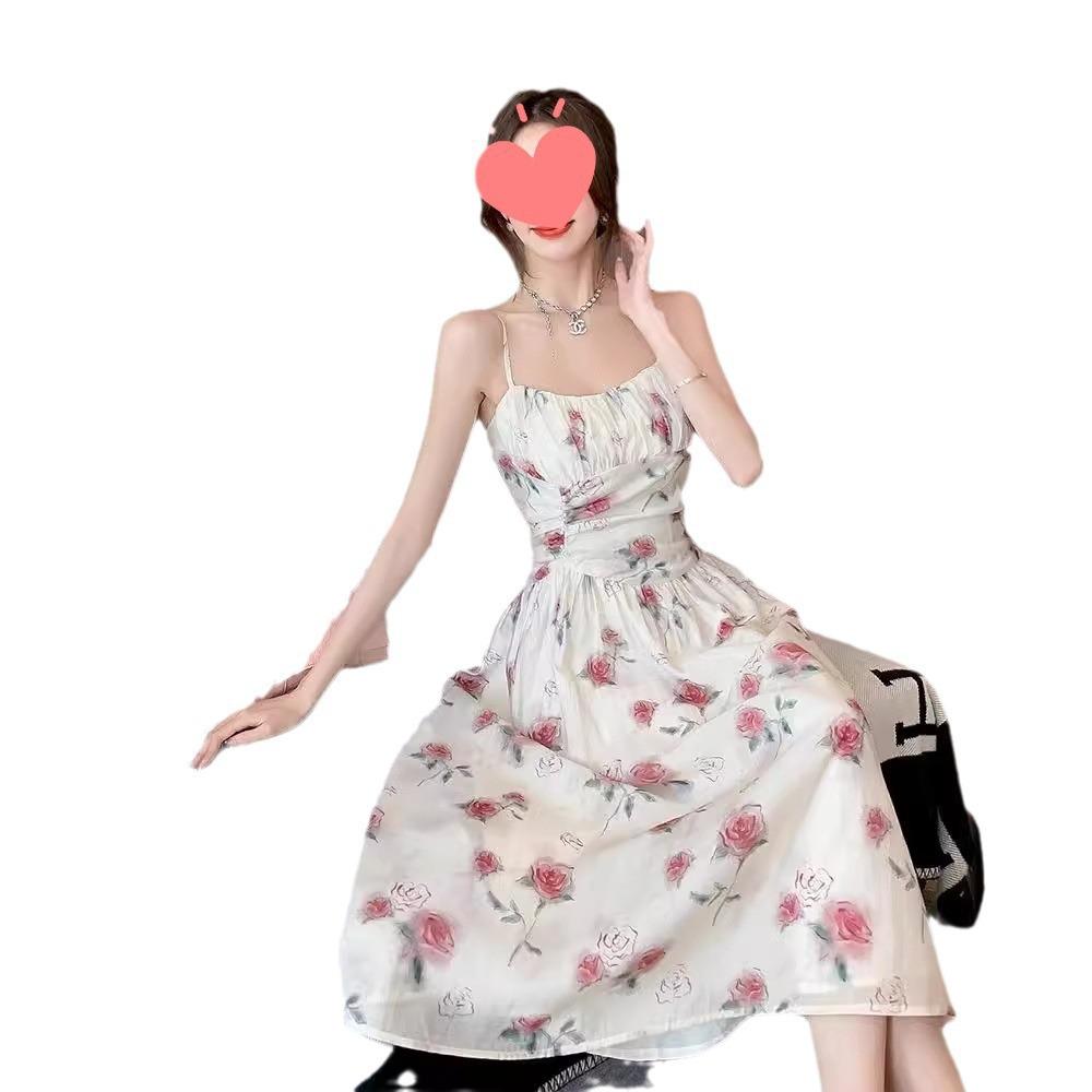 Tea Break French Style Spaghetti Strap Evening Dress – Elegant, Waist-Hugging, and Luxurious for Women