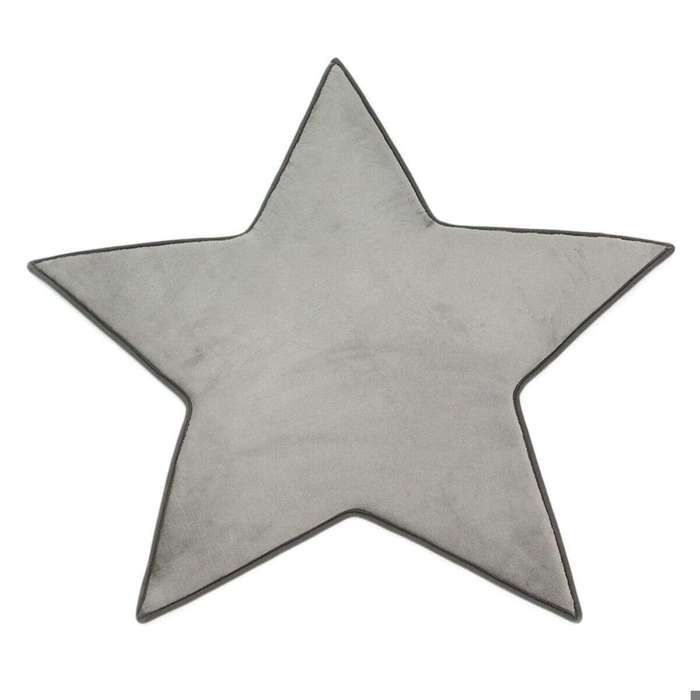 Tapis salon forme étoile extra-doux gris 90x90