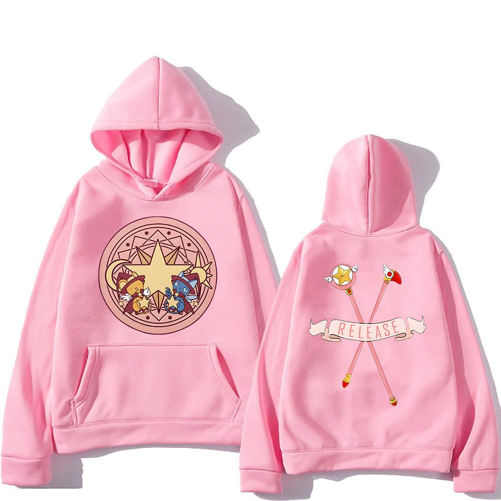 Cardcaptor Sakura-serien Magisk cirkel Släpp Huvtröjor Långärmad Dam/Herr Tecknad Sweatshirts Vinter Vardaglig Bekväm Pullovers med huva