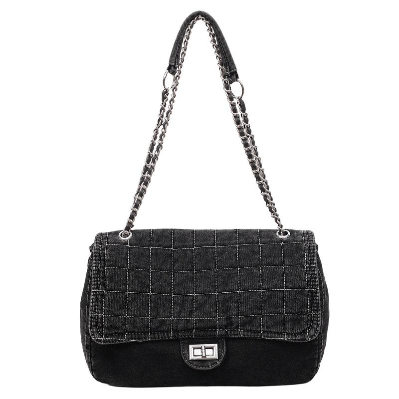 Damen Denim-Tragetasche Mode 2025: Vielseitige Ketten-Schultertasche mit großem Fassungsvermögen