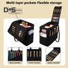 Canvas Yarn Storage Bag Solid Knitting Bag Handle Design Lightweight Portable Large Capacity Tote Organizer with Multi-layer Pockets