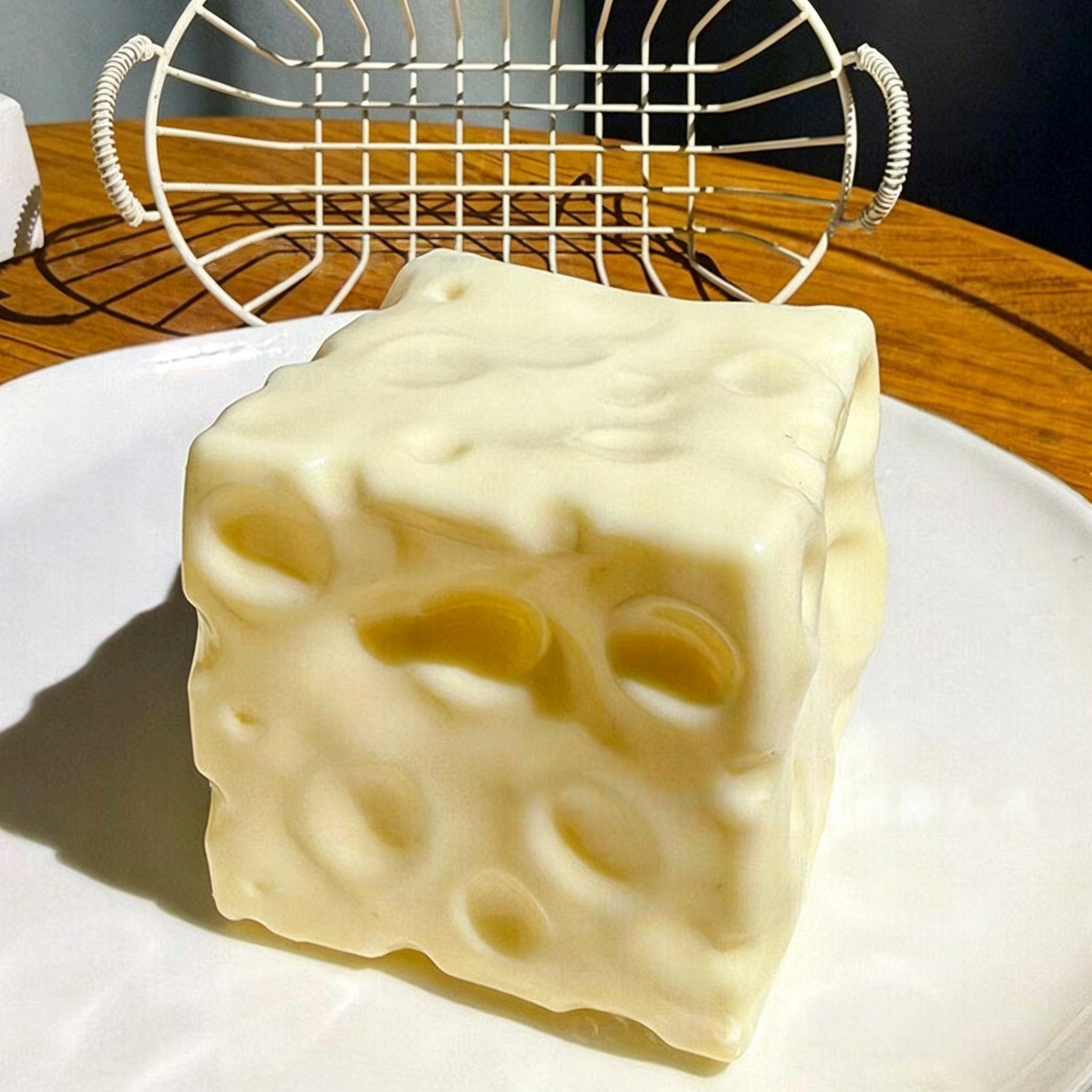 Realistische Kaas Squishy Fidget Speelgoed Zeer Veerkrachtig Kneedbaar Siliconen Voedselvormig Knijpspeeltje Schattig Ornament Stressvermindering Cadeau