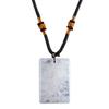 Natural Crystal Pendant Necklace Necklace, Healing Energy Stone with Adjustable Braided Rope, Polished Fake Gemstone Jewelry for Men Women Rectangle