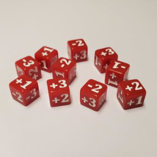 10 X Red Micro CCG Stat and Damage Modifier Dice Compatible with Disney's Lorcan and Magic: The Gathering (10mm)
