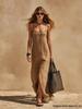 2026 Summer Casual Solid Color Slit Camisole Dress for Women - European and American Fashion