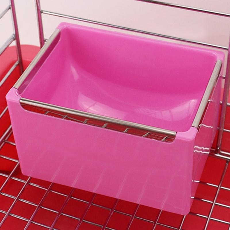 Rabbits Feeding Bowl Hanging Feeder for Small Pet Cage Hanging Food Bowl with Easy Install Screw for Hamster Guinea Pigs