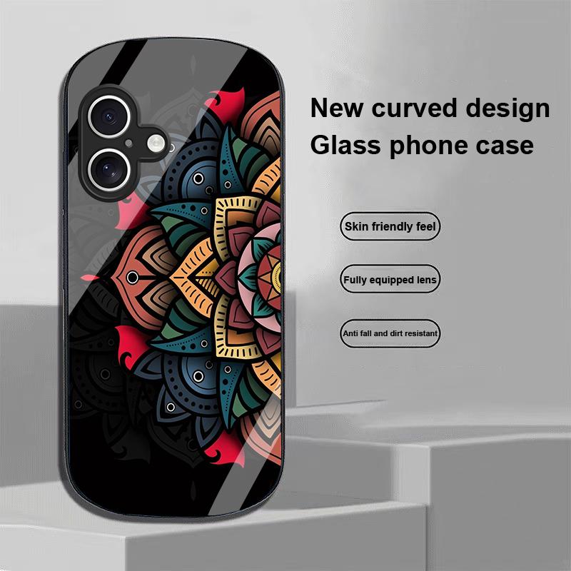 Luminous Black Lotus For Apple IPhone 16 11 13 15 14 Pro Max 12 Mini 7 8 Plus XR XS Elliptical Shaped Tempered Glass Phone Case