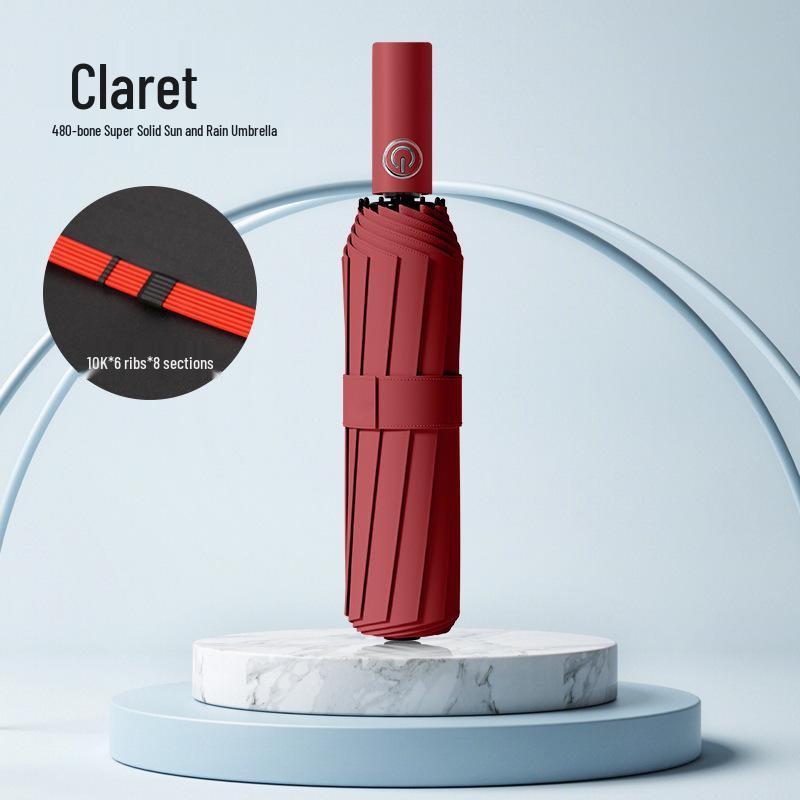 Large Windproof Automatic Folding Umbrella for Men and Women - Reinforced, Dual-Use for Sun and Rain