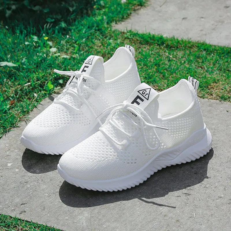 Summer Ultra-light Breathable Sneakers Men's Grid Shoes Soft Sole Men's Elastic Sports Shoes