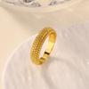 Minimalist Beads Size 7 & 8 Stainless Steel Ring for Women Gold Color Anti Rust Ladies' Ring Wedding Jewelry Anniversary Gift