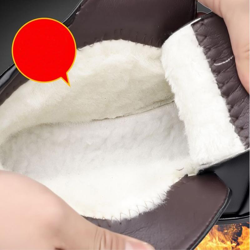 2024 Winter Shoes Men Chelsea Boots Fashion Brand Mens Ankle Boots Warm Plush Flat Non-slip Male Footwear Black Brown D207