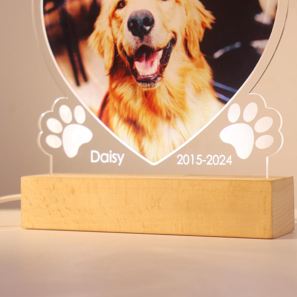Personalized Acrylic Multi-Photo Frame Dog Picture Plaque Custom Name Plaque for Honor Beloved Pet Lovers Unique Memorial Gift
