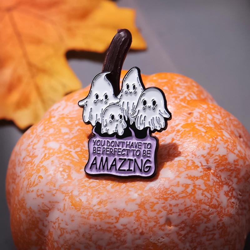 Multipurpose Trendy Halloween Brooch With Eyecatching Skull Bat And Ghost Features All For