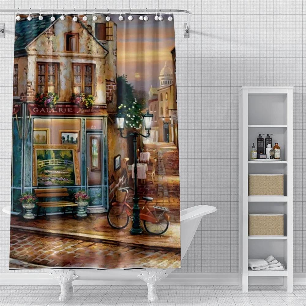 Home Shower Curtains for Bathroom Landscape Animals Waterproof Fabric Bathroom Curtains Modern Shower Curtain 180x200 240x200