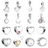 New 925 Plated Silver Beads Smooth Surface Charms Fit Pan Bracelet DIY Gift Women