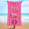 Ultra Soft Microfiber Beach Towel With Quick Dry Antibacterial Ion Print Design Pool Travel Outdoor Use