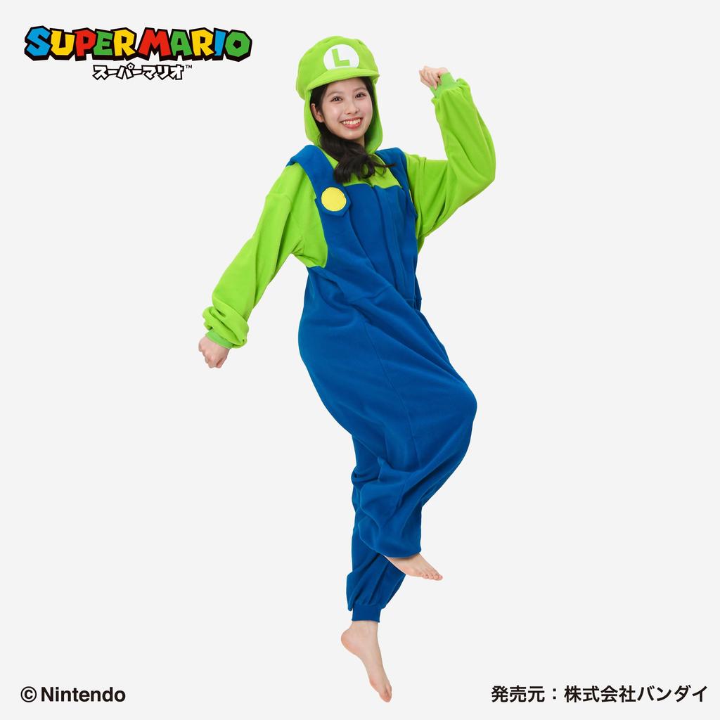 SAZAC Character Fleece Super Mario Luigi Costume &
