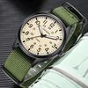 Moderne grüne Nylon-Armbanduhr Herren Freizeit Sport Wasserdicht Herren Quarz-Armbanduhren Luxus Datum Chronograph Montre Homme