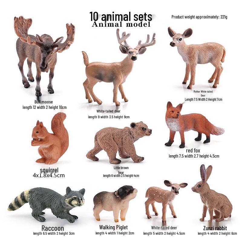 Simulated Christmas Reindeer and White-Tailed Deer Ornament Set