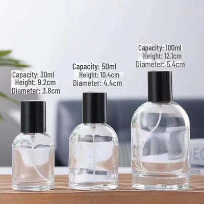 Botella pulverizadora de vidrio transparente de 30 ml para perfume y cuidado de la piel