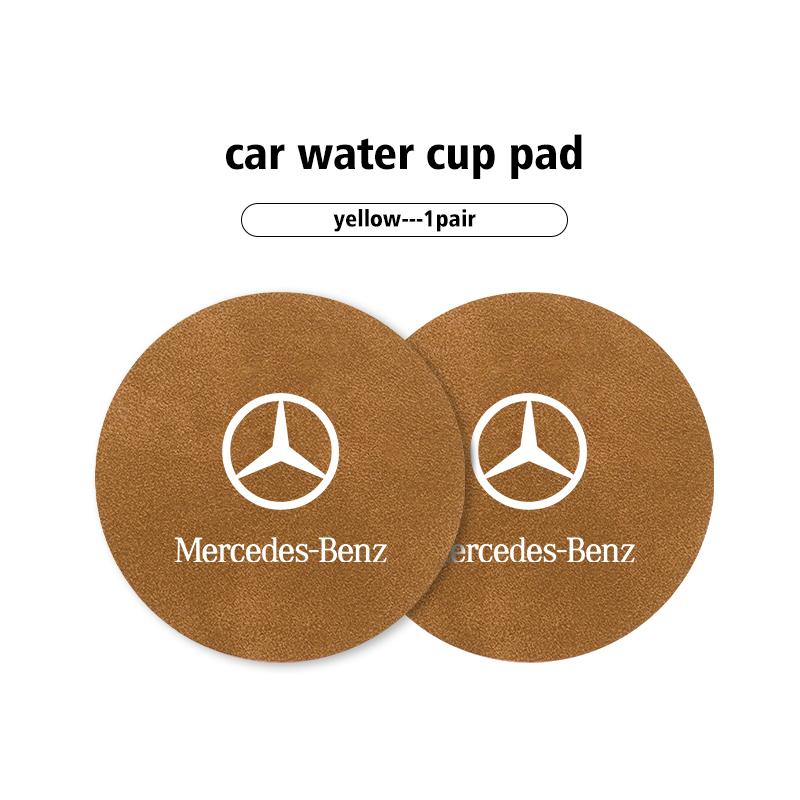 CRR1 Car Coaster Cup Slot Pad Suede Anti-Slip Interior Water Cup Mat For Mercedes Benz AMG A C E S G Class W201 W210 W108 W204 W205