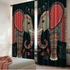 Set Of 2 Flat Printing Window Curtains Ative Twin Elephants Digital Printed Polyester Drapes Festive Wall Decor New Year Curtain Made