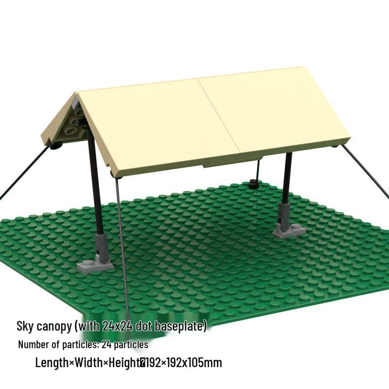 Tidal Camping Picnic Theme Building Blocks: Campsite Tent, Campfire, Table - Lego Compatible.