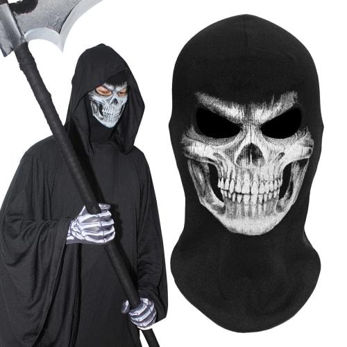 WTACTFUL Scary Skeleton Balaclava, Ghost, Death Skull Face Mask, Hat for Cold Weather, Motorcycle, Cycling, Skiing, Snowboarding, Cosplay Costume, Hal