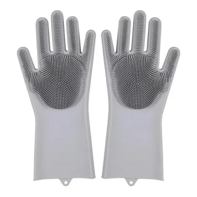 Silicone Rubber Dishwashing Gloves for Household Kitchen Cleaning