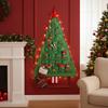 Xmas Tree Empty Cloth Ornaments with Pockets 24 Days Countdown Calendar Reusable Natural Hanging Storage Bag for Home Decor