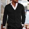 Frühling Herren Langarm Strickjacke Wollpullover Gestrickte Sportbekleidung Herren V-Ausschnitt Knopf Leicht Übergroßes Oberteil Jacke