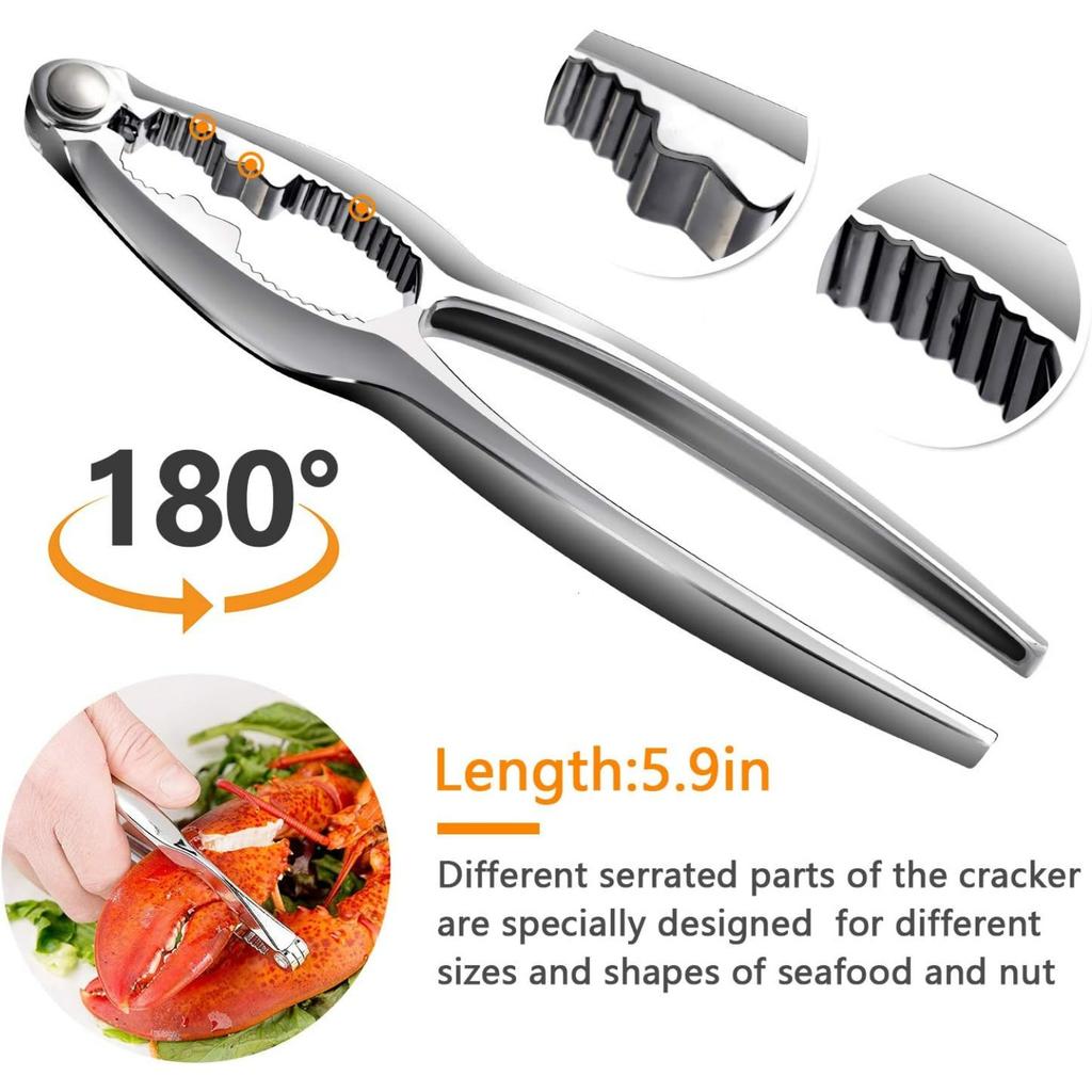 Crab Leg Crackers and Tools - Lobster Crackers and Picks Set Shellfish Crab Claw Cracker Stainless Steel Seafood Crackers & Forks - lobster tools