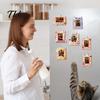 Picture Display Frames Halloween Photo Frame Refrigerator Magnet, Ghost Pumpkin Magnetic Holder Holder, Wooden Decorative for Holiday Party Kitchen