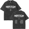 Washed Vintage Kpop ATEEZ "FlX ON" Merch T-shirt Men Women Korean Fashion Trend T Shirts Men's Casual Oversized Cotton T-shirts