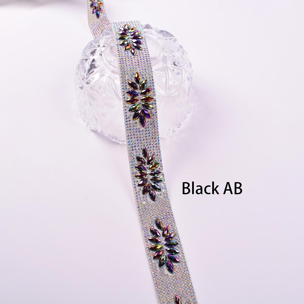 

1 Yard Length Motif Rhinestone Chain Hot Fix Chain Design Crystal Rhinestone Ribbon Rhinestone Material AB Color Rhinestone