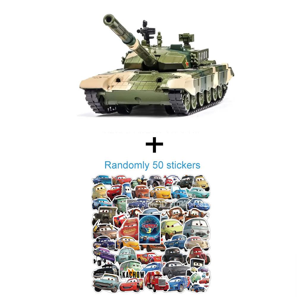 1:32 Type 99 Main Battle Tank Alloy Model Diecast Car Toy Sound Light Pull Back Metal Body Rubber Track Vehice Simulation Models